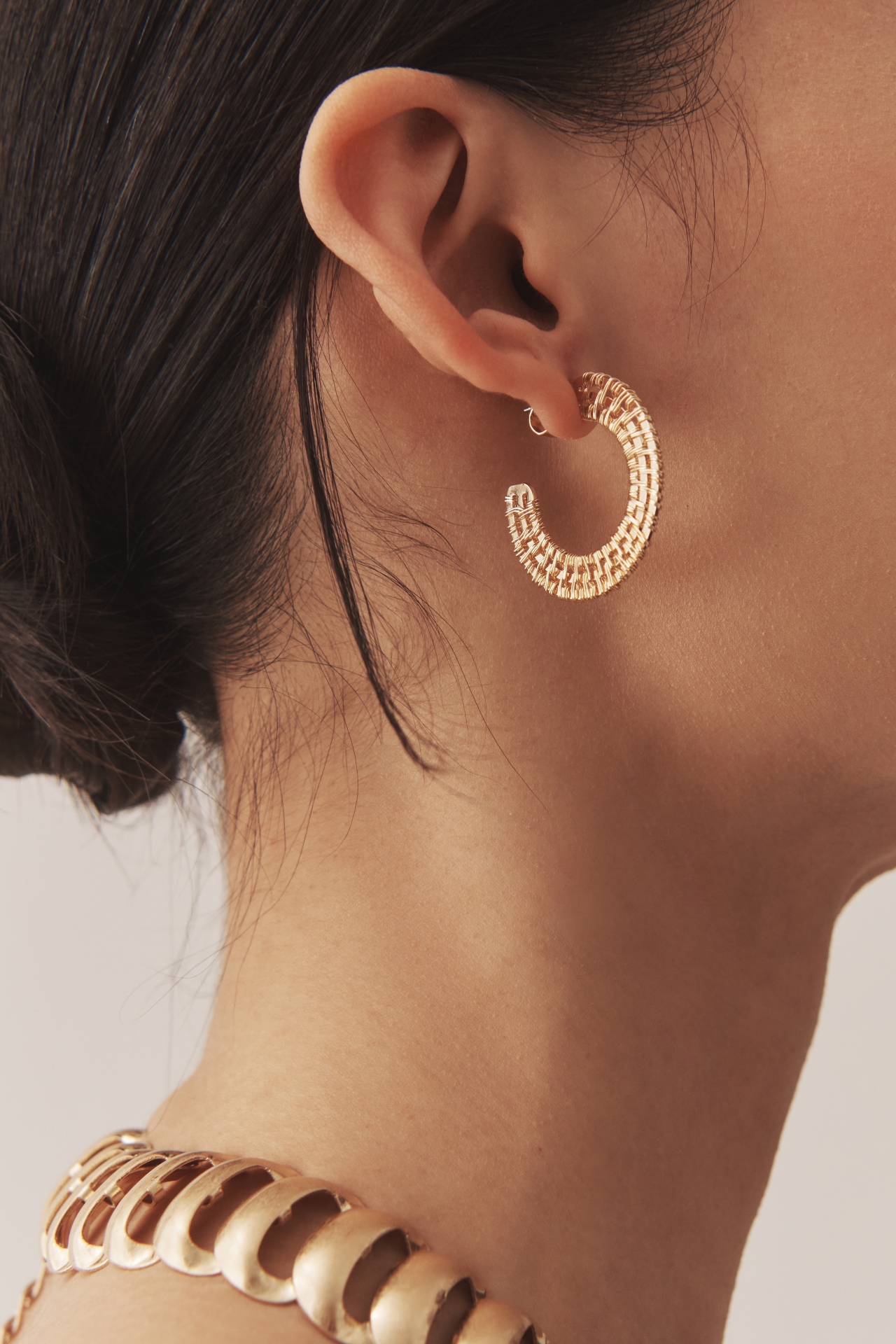 Basketweave Hoop Earrings