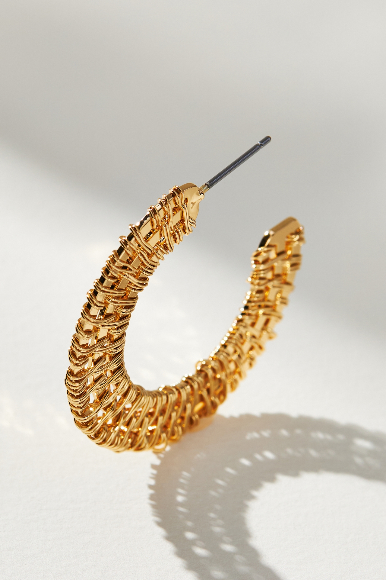 Basketweave Hoop Earrings