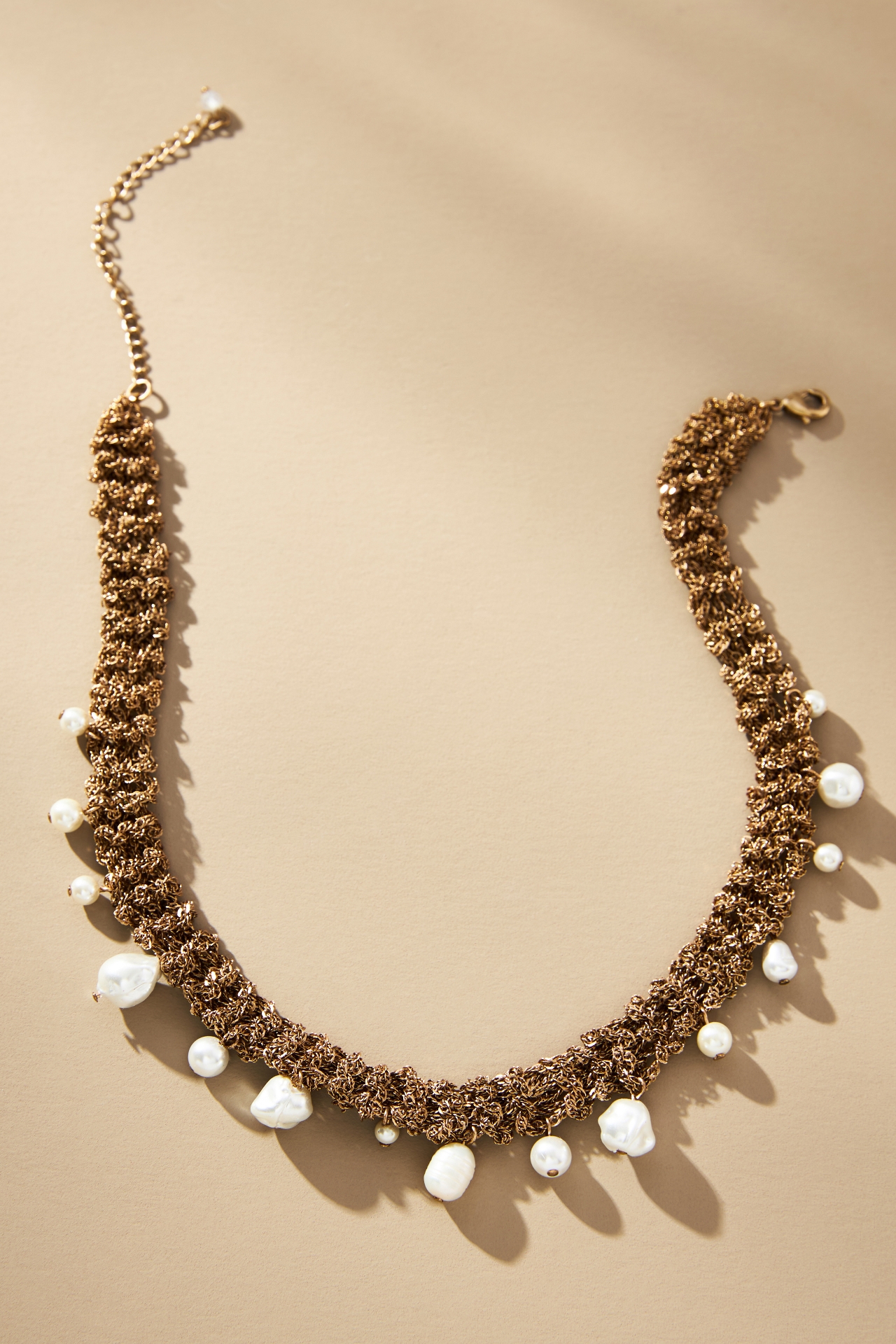 By Anthropologie Boho Pearl Chain Necklace