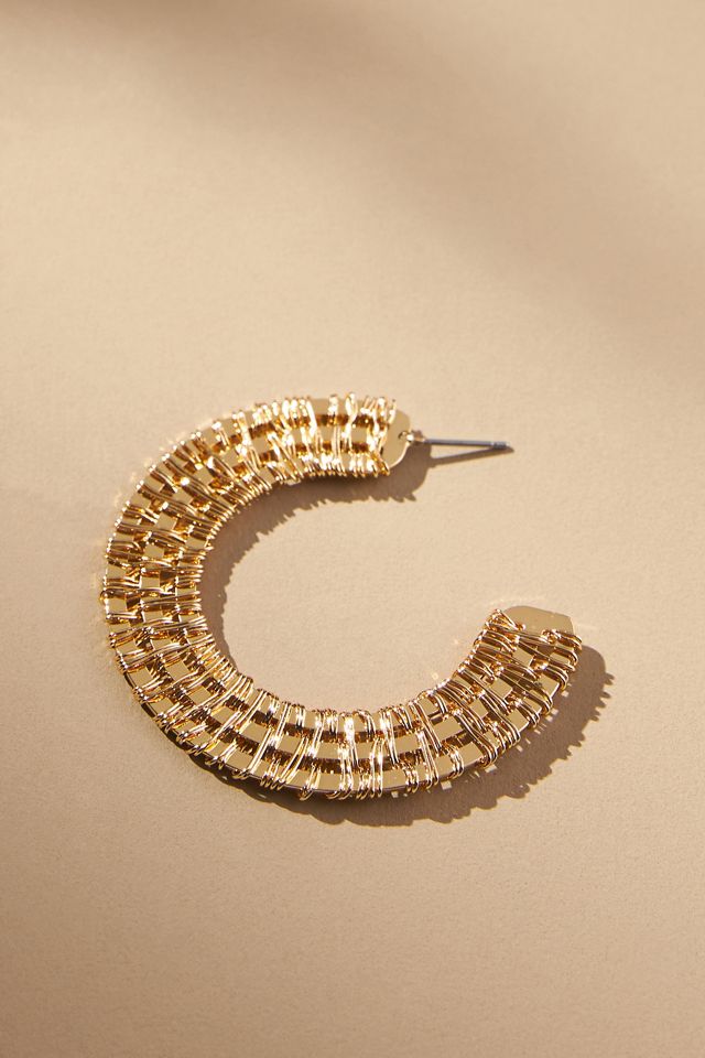 Basketweave Hoop Earrings #1