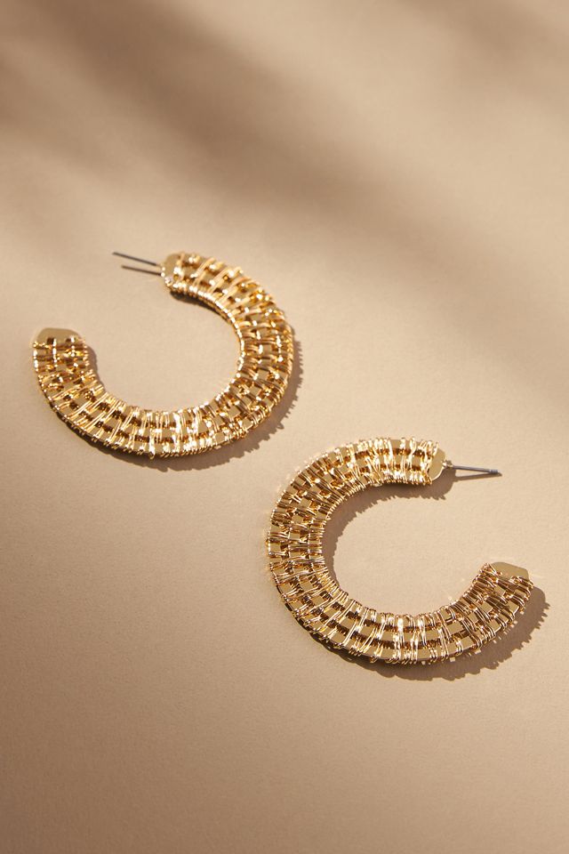 Basketweave Hoop Earrings