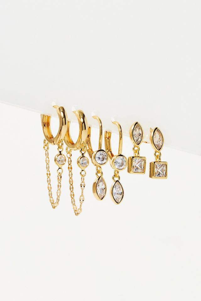Crystal Huggie Hoop Earrings, Set of 3 #3