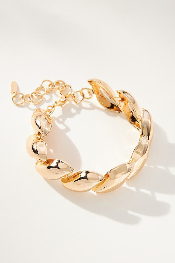 By Anthropologie Wave Chain Link Bracelet In Gold