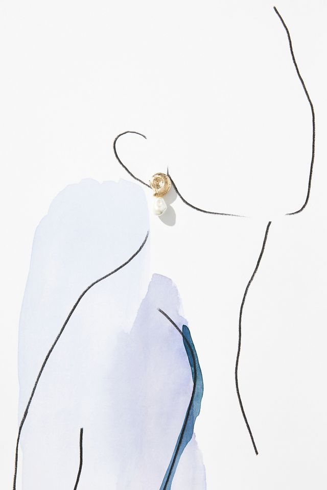 Shell Pearl Drop Earrings #2