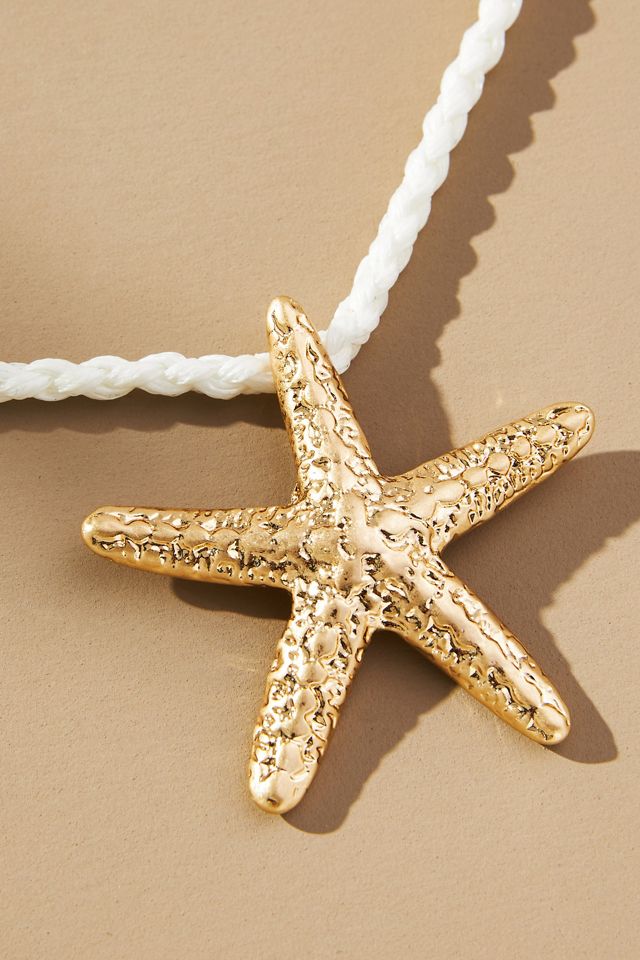 Starfish Pendant Cord Necklace #2