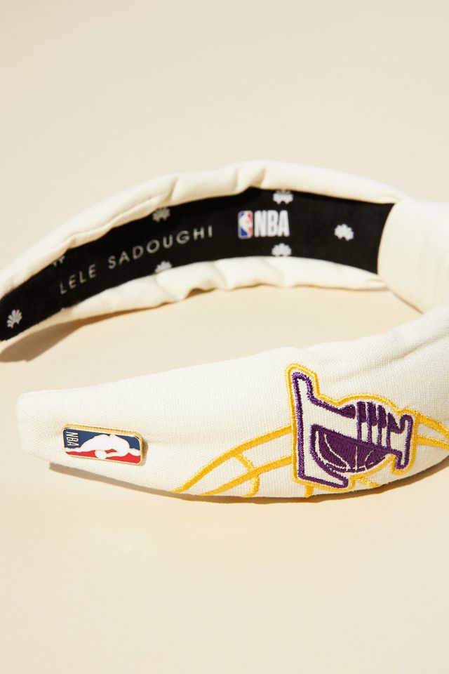 Lele Sadoughi LA Lakers Embroidered Headband | Anthropologie display picture 1
