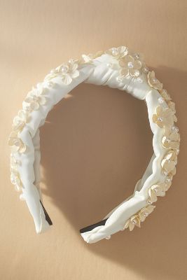 Shop Lele Sadoughi Daisy Knot Headband In White