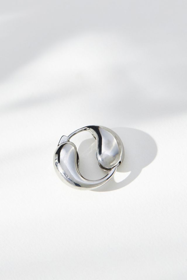 Teardrop Circle Huggie Earrings #2