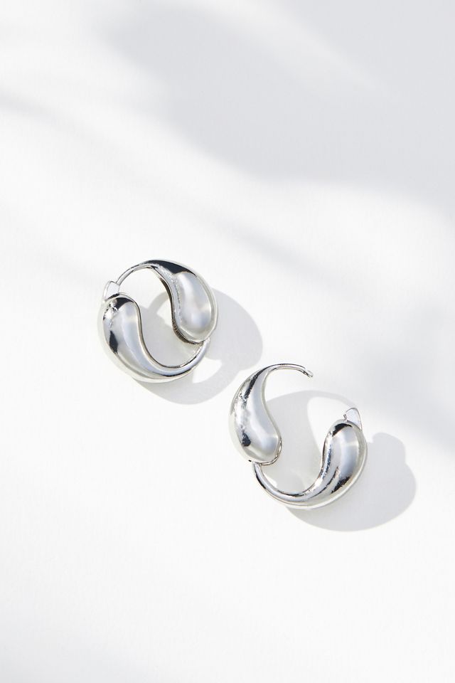 Teardrop Circle Huggie Earrings #1