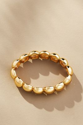 By Anthropologie Rounded Bubble Stretch Bracelet In Gold