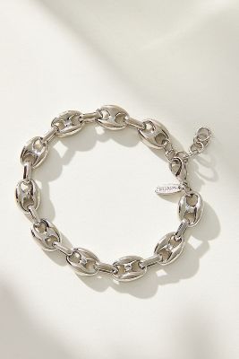 By Anthropologie Bottlecap Link Bracelet In Silver