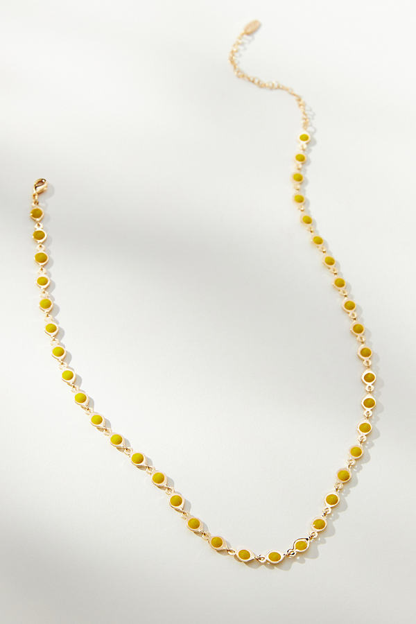Gold-Plated Colourful Gem Necklace