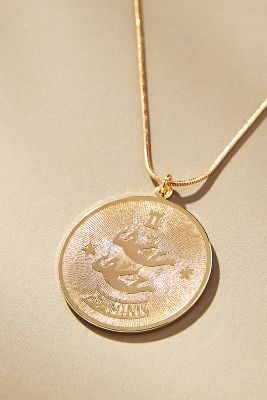 By Anthropologie Zodiac Coin Pendant Necklace In Gold