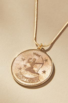 By Anthropologie Zodiac Coin Pendant Necklace In Gold
