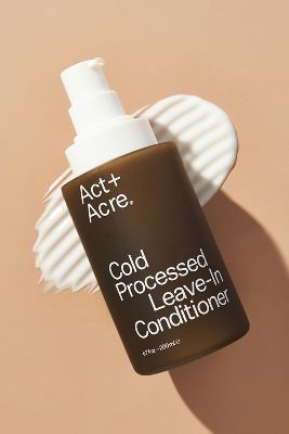 Shop Act+acre Cold Processed 2% Squalene Anti-frizz Leave-in Conditioner In Beige