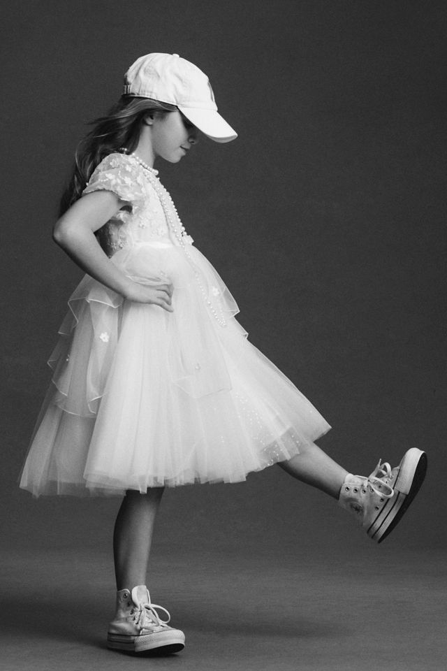 Princess Daliana Tulle Floral Bow Dress #5