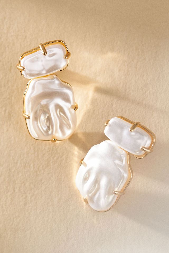 Ettika Double Pearl Drop Earrings | Anthropologie