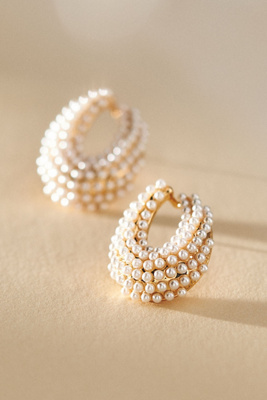 Ettika Classic Pearl Cluster 18k Gold-plated Stud Earrings