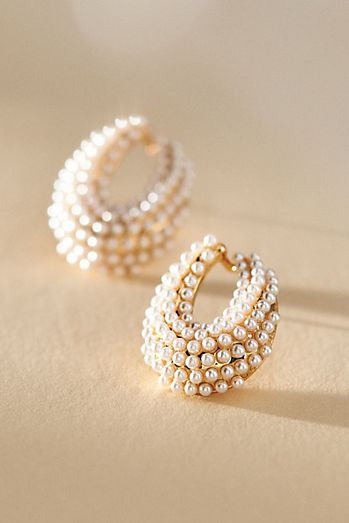 Ettika Classic Pearl Cluster 18k Gold-Plated Stud Earrings