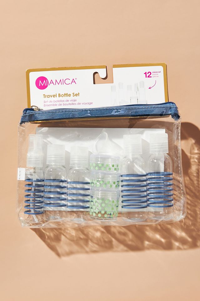 Miamica Slate Blue & Green Bottles Travel Kit #1