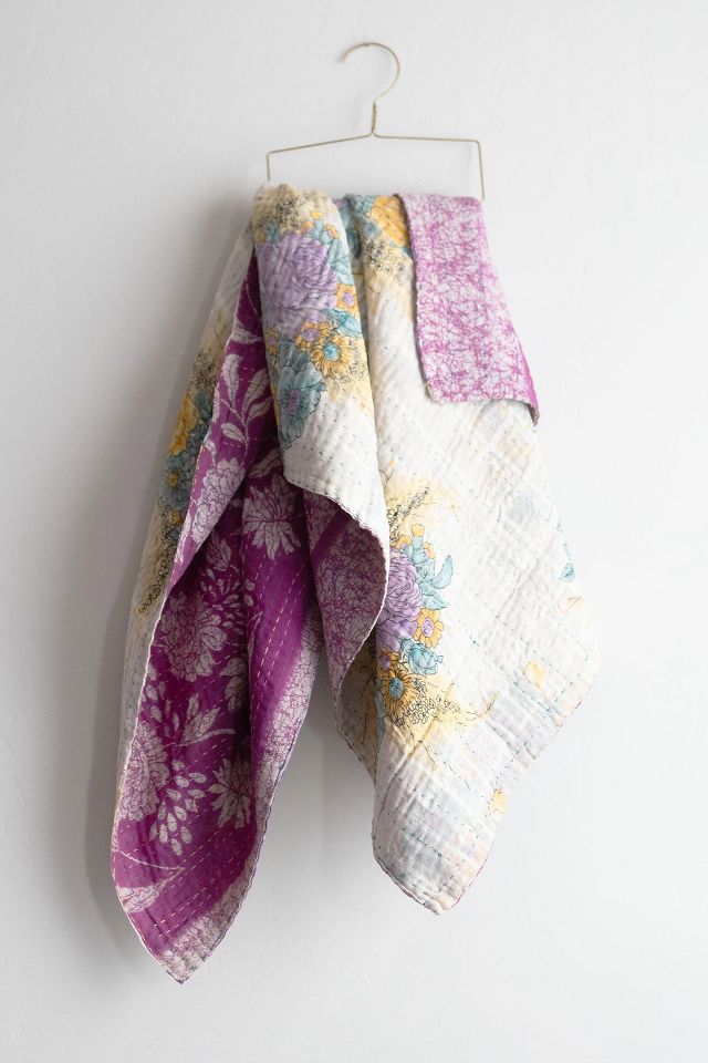 Roan Iris One of a kind Kantha Baby Blanket No. 09015 AnthroLiving