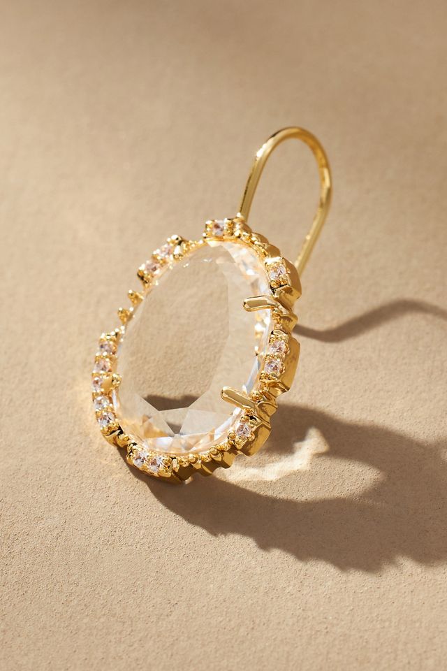 Pendientes colgantes de cristal renacimiento medio chapados en oro #1