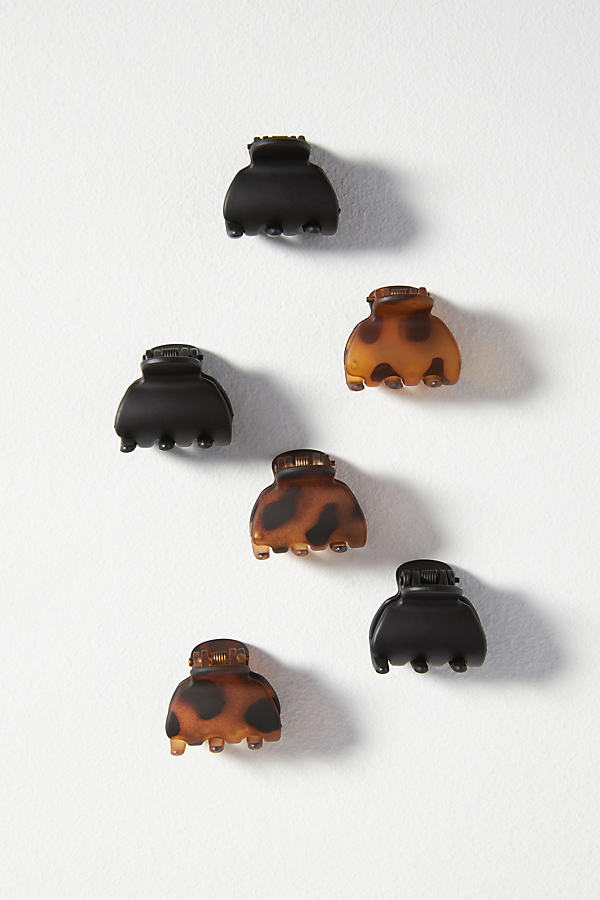 Kitsch Small Eco-friendly Clips Set Of 6 In Black