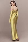 shona joy sofia asymmetrical long-sleeve satin maxi dress Shona Joy Sofia Asymmetrical Long Sleeve Maxi Dress