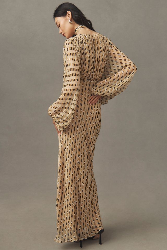 Shona Joy Axel Plunge Balloon-Sleeve Maxi Dress #1