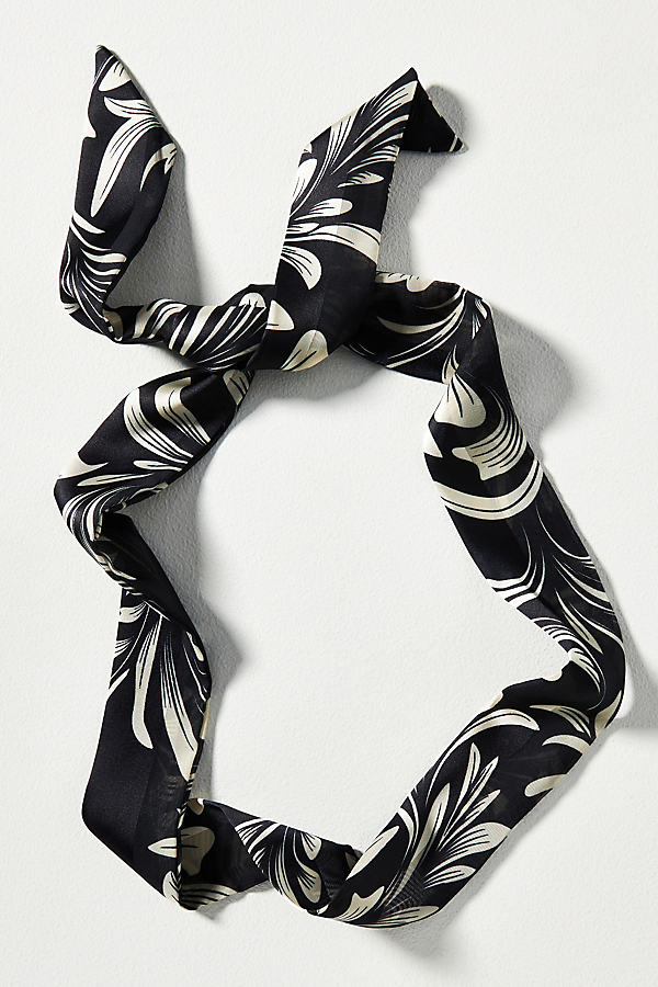 By Anthropologie Bright Leaflet Hair Scarf In Black
