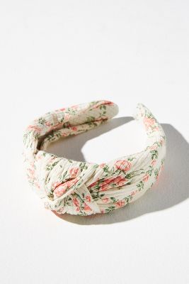Shop By Anthropologie Everly Floral Quilted Knot Headband In Pink
