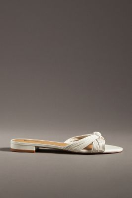 Shop Reformation Peridot Mignon Knot Flat Sandals In White