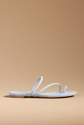 Shop Reformation Ludo Toe-ring Sandals In Blue