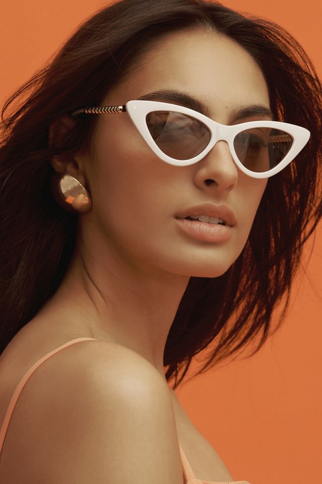 Gold Bead Cat-Eye Sunglasses | Anthropologie display picture 1
