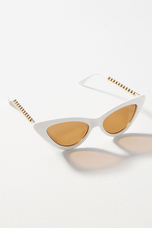 New Anthropologie beaded chain-arm cat-eye sunglasses Gold Bead Cat-Eye Sunglasses | Anthropologie main image 4