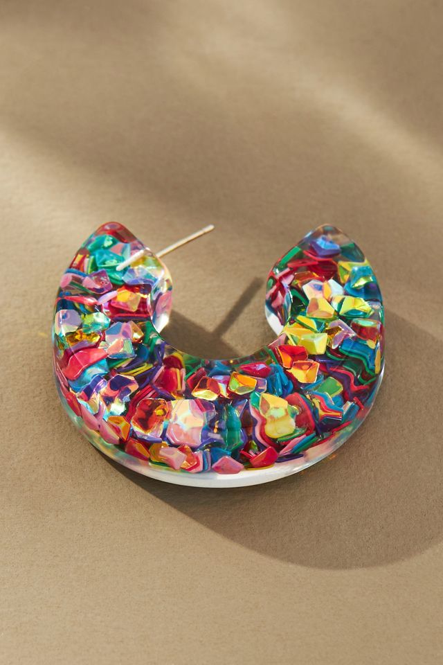 Crystal Haze Confetti Hoop Earrings #1
