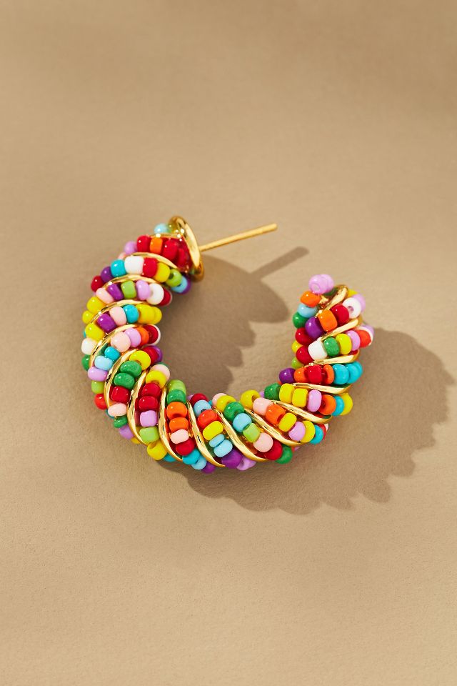 Crystal Haze Tutti Frutti Beaded Hoop Earrings | Anthropologie