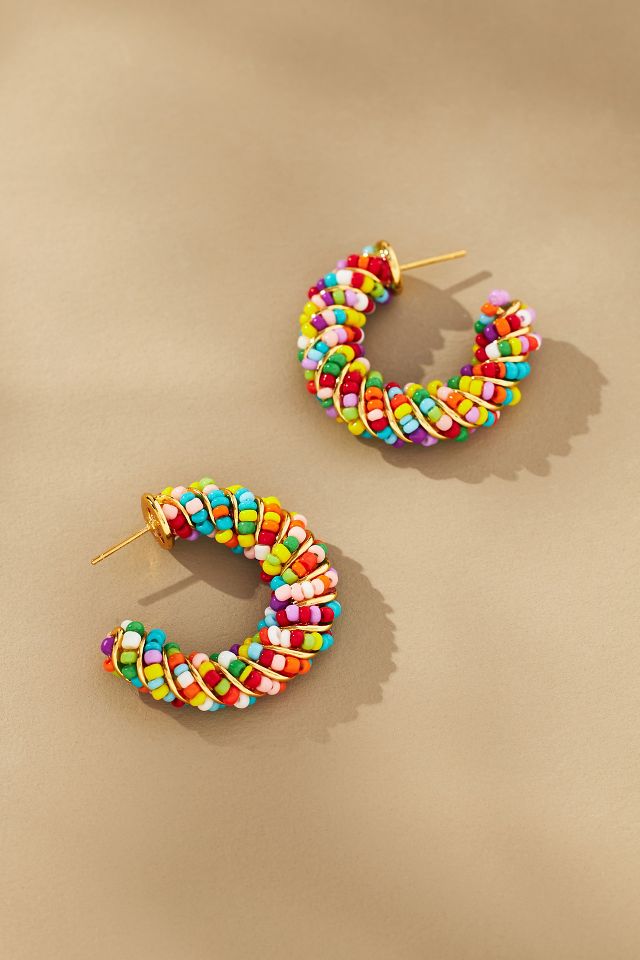 Crystal Haze Tutti Frutti Beaded Hoop Earrings | Anthropologie