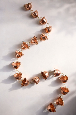 Terrain Water Lily Copper + Brass Rain Chain