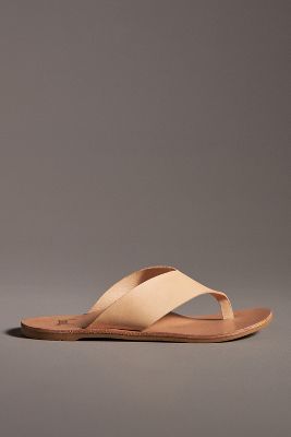 Shop Beek Pip Leather Thong Sandals In Beige