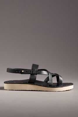Shop Beek Wigeon Leather Toe-ring Sandals In Black
