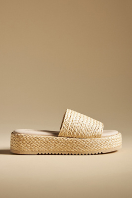 Shop Matisse Montego Platform Slides In Beige