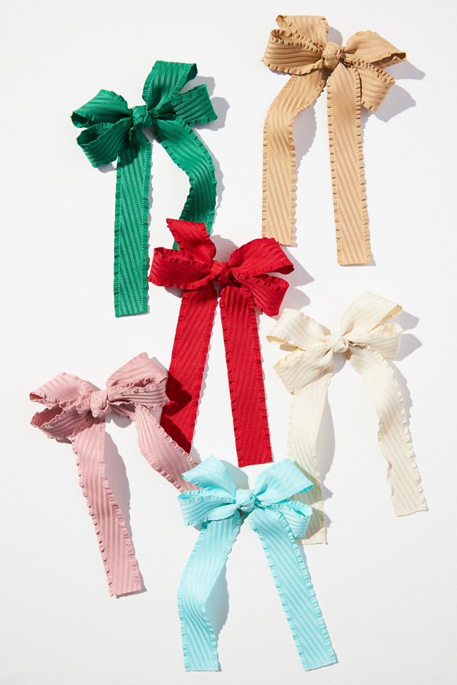 Scalloped Trim Hair Bow Clip #1