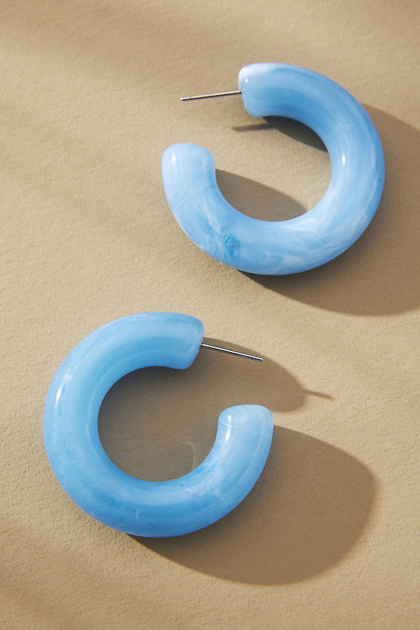 Shop By Anthropologie Small Colorful Hoop Earrings In Blue
