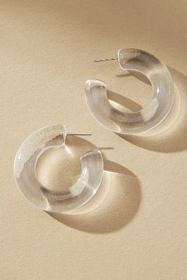Shop By Anthropologie Small Colorful Hoop Earrings In Clear