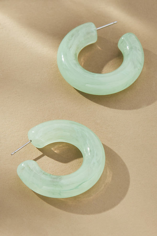Shop By Anthropologie Small Colorful Hoop Earrings In Green