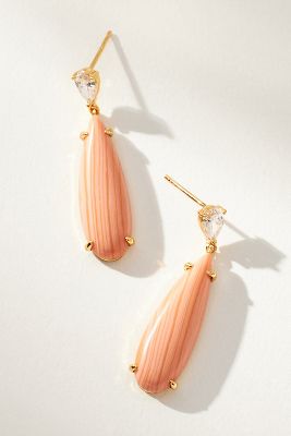 Shop By Anthropologie Stone Drop Earrings In Orange