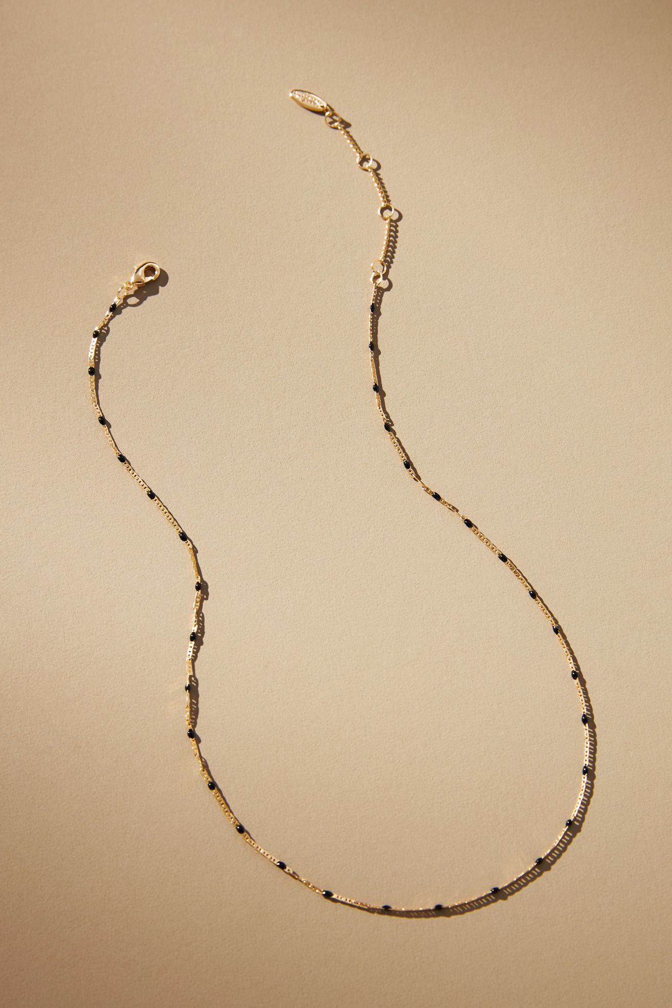 Delicate Bead Necklace - Black, Standard, One Size