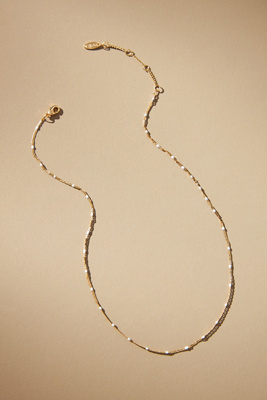 By Anthropologie Delicate Bead Necklace In White