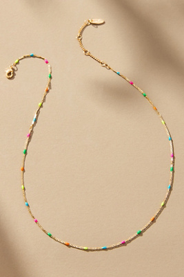 By Anthropologie Delicate Bead Necklace In Green
